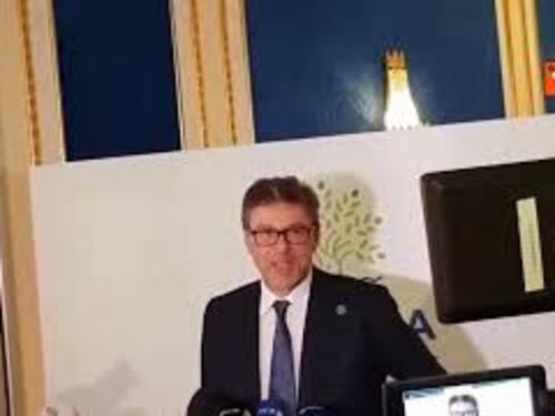 Giorgetti a conferenza stampa G7: "Domande su questioni romane? Mi volete ricacciare all'inferno"