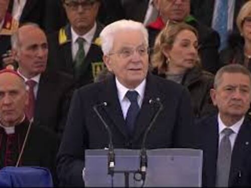 Mattarella: "Da Cassino richiamo a far cessare fuoco armi"