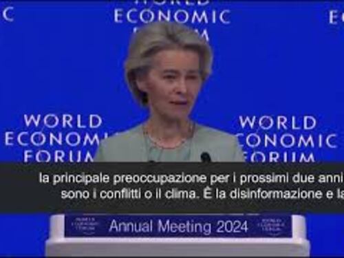 Von der Leyen a Davos: "Preoccupano disinformazione e polarizzazione"