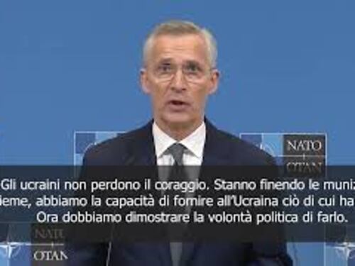Stoltenberg: Sostenere ucraini, non hanno perso coraggio ma finito le munizioni