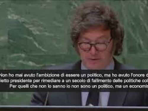 Milei all'Onu: Non sono politico, ma economista eletto per rimediare a secolo fallimenti