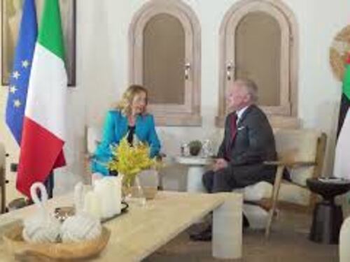 Meloni in Giordania incontra Re Abdullah II ad Aqaba