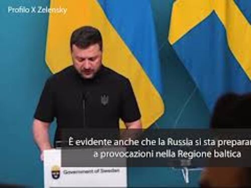 Zelensky in Svezia: "Russia si prepara a provocare le Regioni baltiche"