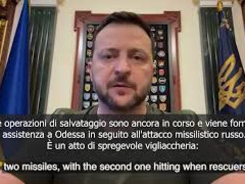 Attacco russo a Odessa, Zelensky; Atto di spregevole vigliaccheria