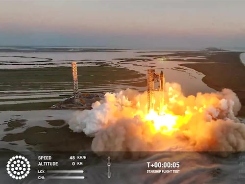 Il decollo di Starship, la navicella spaziale di SpaceX