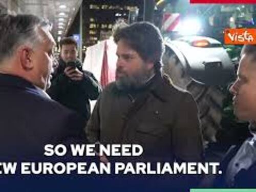 Protesta con i trattori davanti al Consiglio Ue di Bruxelles, Orban incontra gli agricoltori