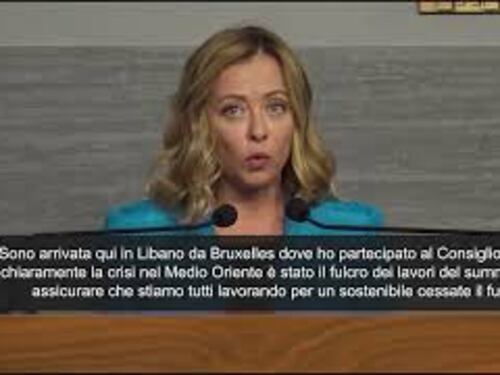 Meloni: "Orgogliosa di essere in Libano oggi, lavoriamo per cessate il fuoco durevole"