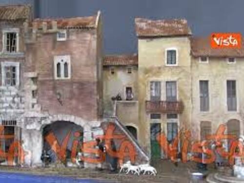 Il presepe allestito a Piazza Navona a Roma