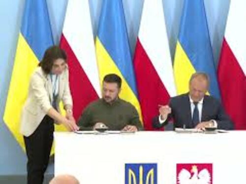 Zelensky in Polonia, incontro con il Presidente Tusk in vista del vertice Nato