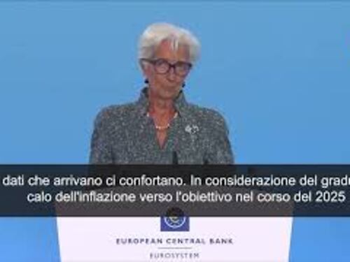 Lagarde (Bce): "Taglio tassi di 0,25%. Decisione presa all'unanimità"
