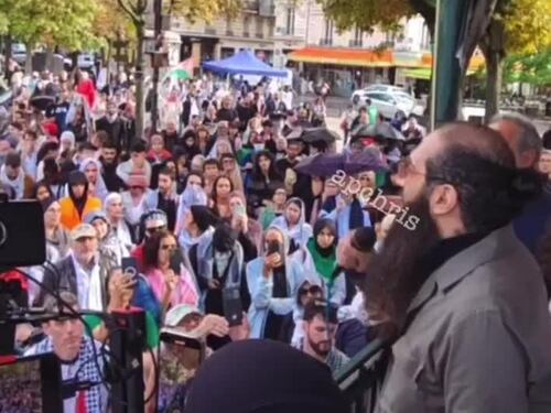 Il comizio di Elias d'Imzilène a Parigi per l'intifada