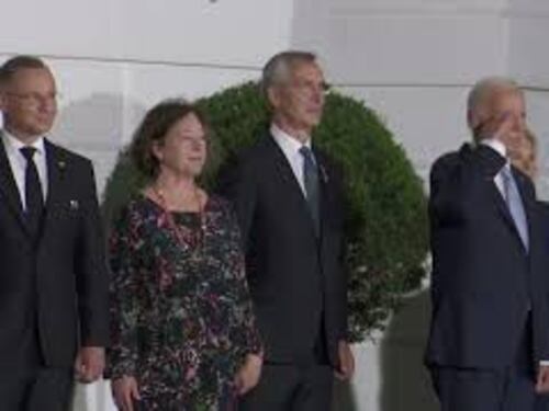Vertice Nato a Washington, Giorgia Meloni al ricevimento di Joe Biden alla Casa Bianca