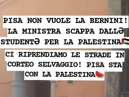 Pro Palestina in corteo non autorizzato a Pisa contro il ministro Bernini