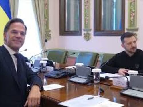 Rutte a in Ucraina nel primo viaggio da segretario generale Nato. Ricevuto a Kiev da Zelensky
