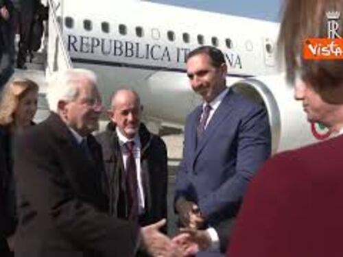 Il Presidente Mattarella in visita a Cipro, l'arrivo all'aeroporto di Larnaca