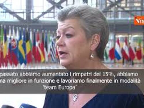 Johansson: Rimpatri migranti aumentati del 15% nel 2023e
