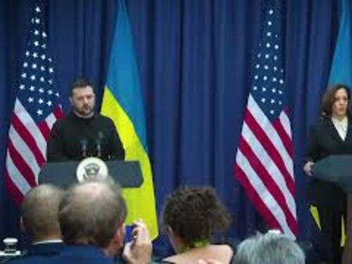 Zelensky incontra la vicepresidente Usa Kamala Harris alla Conferenza di Monaco sulla sicurezza