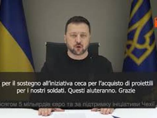 Zelensky al Consiglio Ue: Umiliante la fornitura di munizioni - SOTTOTITOLI