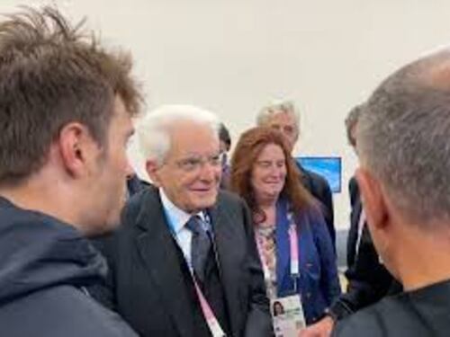 Olimpiadi Parigi, Mattarella saluta il ciclista Ganna, prima medaglia italiana ai giochi