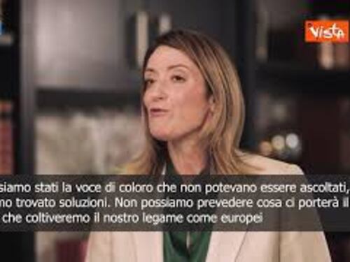 Metsola: Nel 2024 rafforzati i valori che rendono l'Europa una superpotenza di diritti