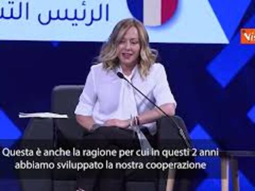Meloni: "Mediterraneo priorità Governo, non può esistere senza Italia e Libia insieme"