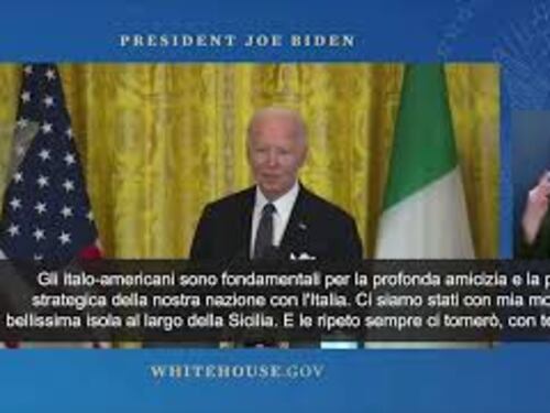 Biden celebra la comunità italiana e scherza con la moglie: "Tornerò in Sicilia con o senza di te"
