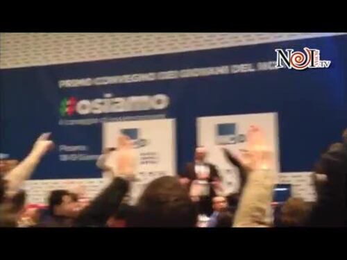 Convention di Ncd, il saluto romano durante l'Inno d'Italia