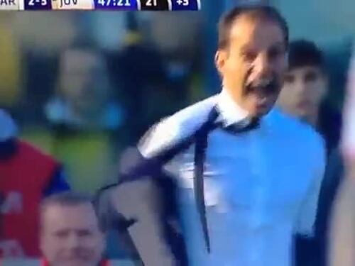 Allegri come Hulk in Juve-Carpi