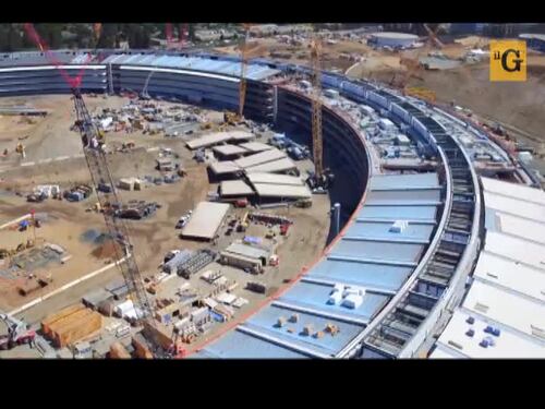 Con il drone sul nuovo futuristico Apple Campus