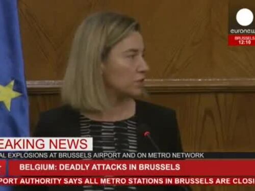 Mogherini commossa per le vittime di Bruxelles