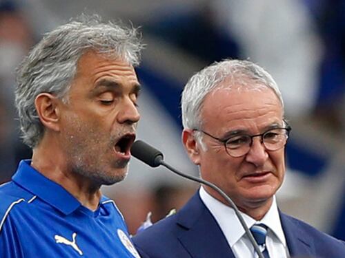 Bocelli canta per il Leicester