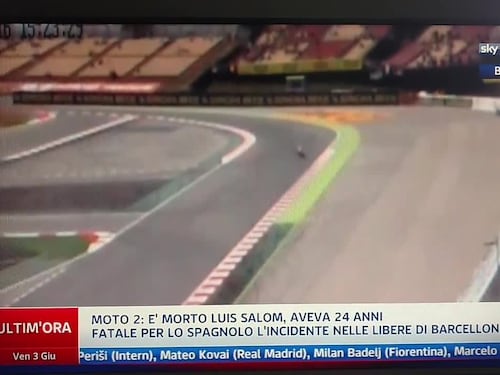 Moto 2, le immagini dell'incidente di Salom
