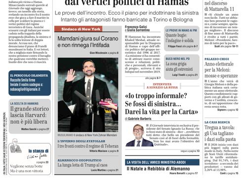 La prima pagina del Giornale: la strage dei ragazzi in Svizzera i segreti di Hannoun e l’intervista a La Russa