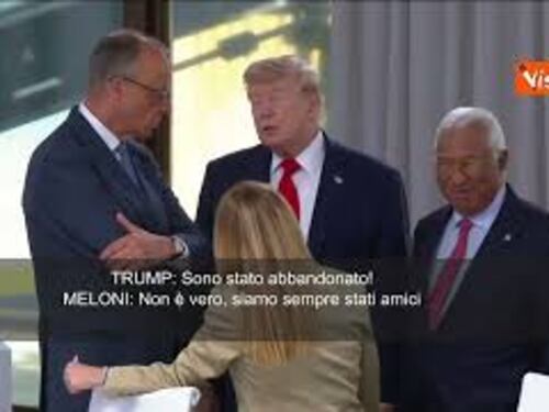 Trump scherza con Meloni: "Sono stato abbandonato", lei: "Siamo sempre amici". Siparietto al G7