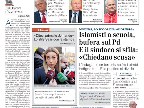 La prima pagina del Giornale: Islamisti a scuola: bufera sul Pd, proroga degli sconti sulle accise, stile Salis con La Stampa