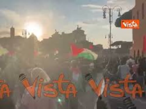 Corteo al Colosseo Pro Flotilla dopo il blitz di Israele