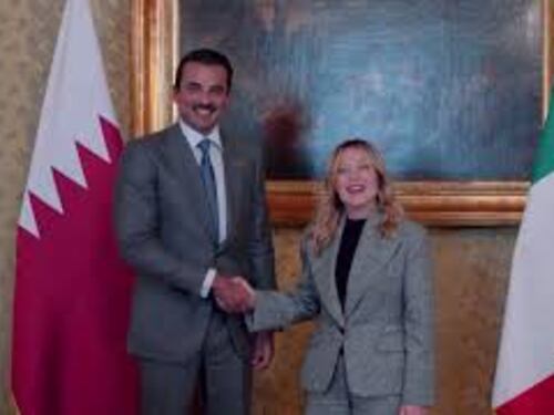 Milano Cortina 2026, la premier Meloni incontra l'Emiro del Qatar a Milano