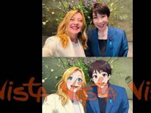 Selfie in stile manga per Meloni e Takaichi a Tokyo