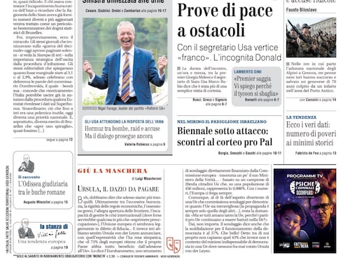 La prima pagina del Giornale: Terremoto di Garlasco, Rubio a Roma, Biennale sotto attacco