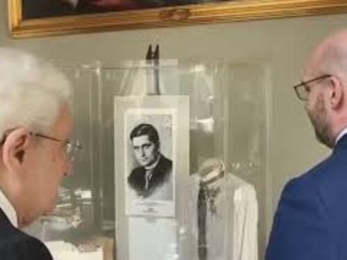 Fontana illustra a Mattarella la mostra antologica dedicata a Giovanni Amendola alla Camera