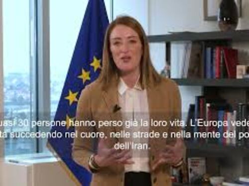 Metsola (Pres. Parlamento UE): Europa vede cosa succede in Iran. Cambiamento in arrivo
