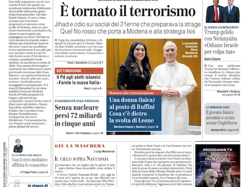 La prima pagina del Giornale: Parata del 2 giugno: Salis vuole abolirla, emergenza terrorismo, lo scontro Trump-Netanyahu