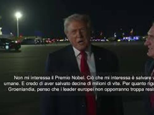 Trump: Non mi importa del Nobel per la pace, ma di salvare vite