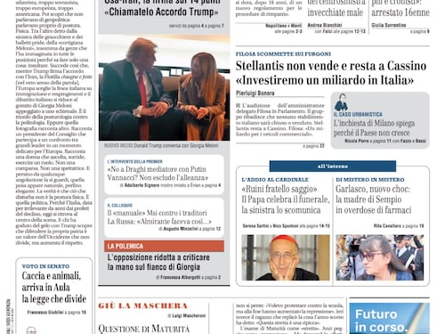 Porte chiuse ai migranti, USA-Iran: firma su 14 punti, Stellantis non vende e resta a Cassino