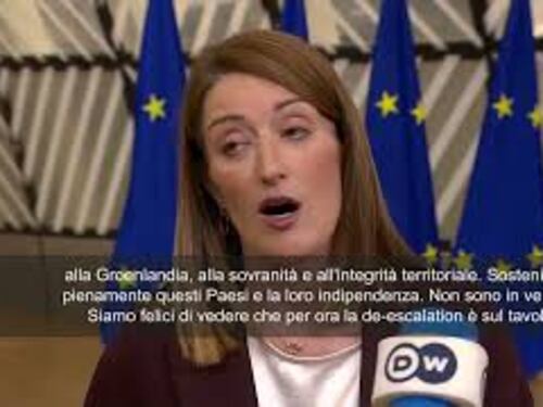 Metsola: Bene de-escalation su Groenlandia, avanti con accordo commerciale Ue-Usa