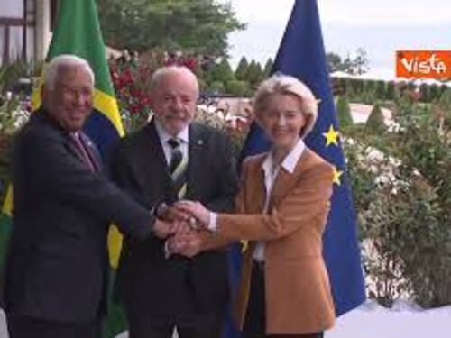 I leader Ue von der Leyen e Costa incontrano Presidente brasiliano Lula al G7 per un bilaterale