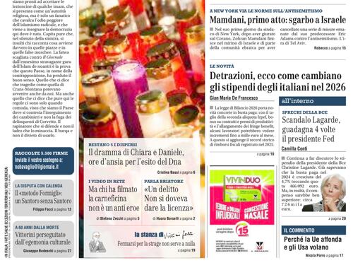 Crans-Montana, la fatwa contro il Giornale e Mamdani contro Israele
