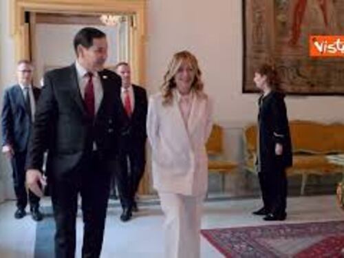 Meloni incontra il Segretario Usa Marco Rubio a Palazzo Chigi
