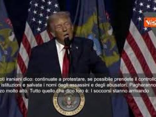 Trump: Ai patrioti iraniani dico di continuare a protestare, i soccorsi stanno arrivando