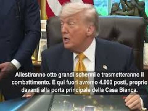 Trump mostra progetto per stadio campionato Ufc nel giardino della Casa Bianca